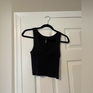 Skims Cotton Rib Tank Medium Black